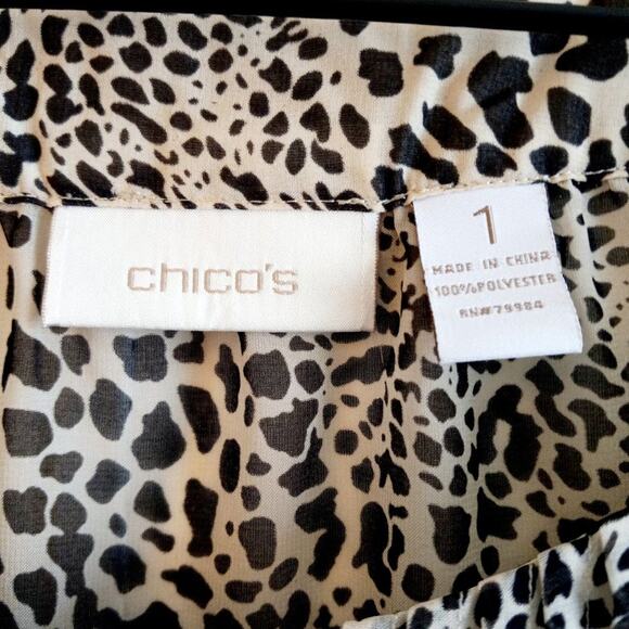 Chico's Long Sleeve Animal Print Top - Picture 3 of 6